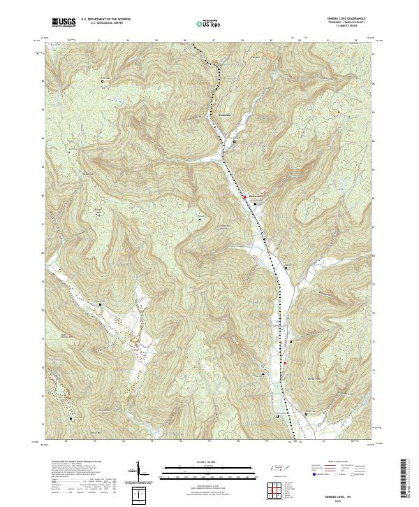Sinking Cove, TN — USGS 7.5-minute topo (2022)