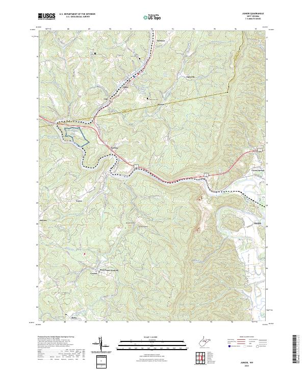 Junior, WV — USGS 7.5-minute topo (2023)