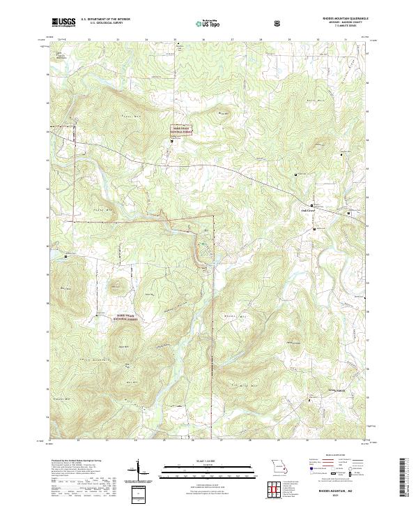 Rhodes Mountain, MO — USGS 7.5-minute topo (2021)