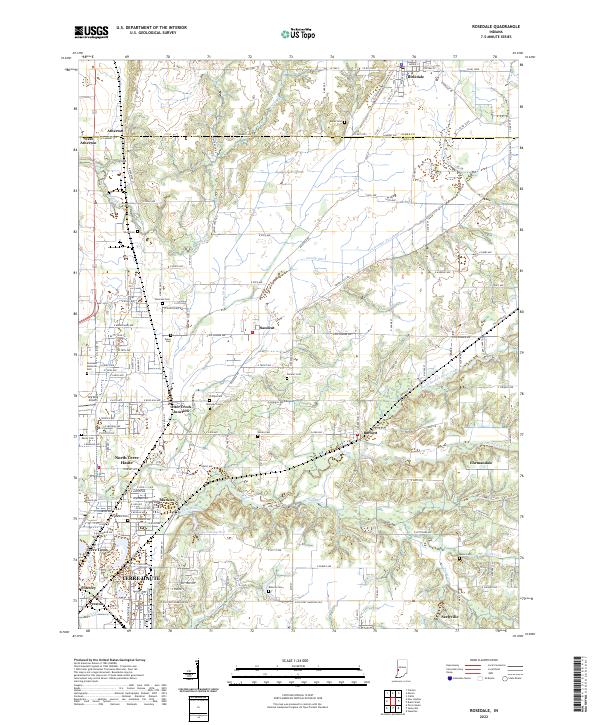 Rosedale, IN — USGS 7.5-minute topo (2022)
