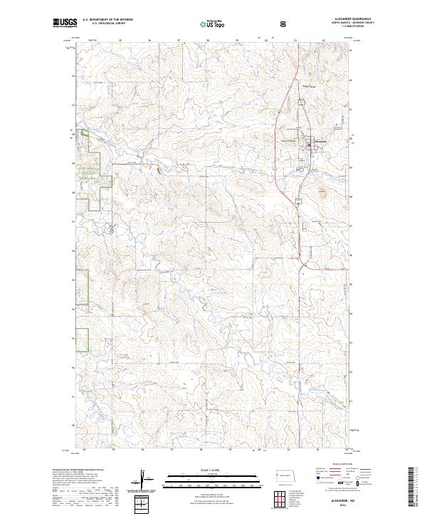 Alexander, ND — USGS 7.5-minute topo (2024)