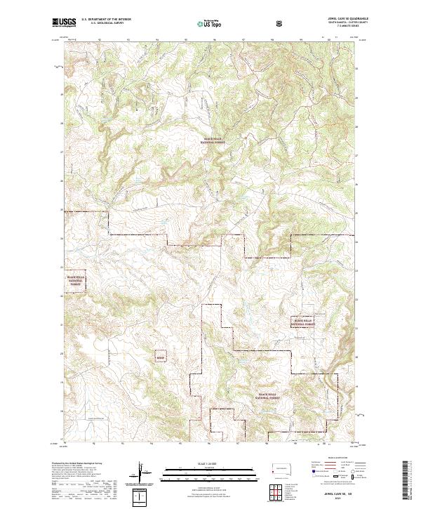 Jewel Cave SE, SD — USGS 7.5-minute topo (2021)