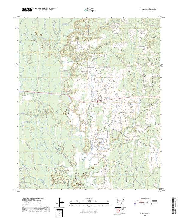 Prattsville, AR — USGS 7.5-minute topo (2024)