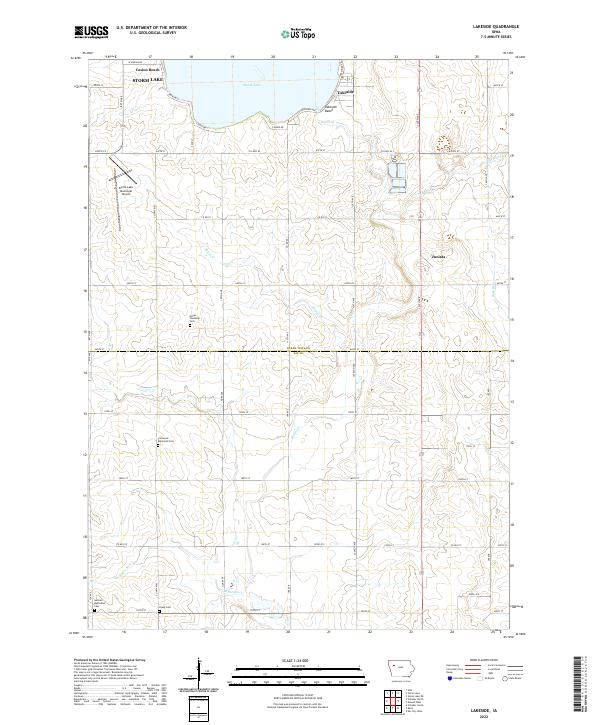 Lakeside, IA — USGS 7.5-minute topo (2022)