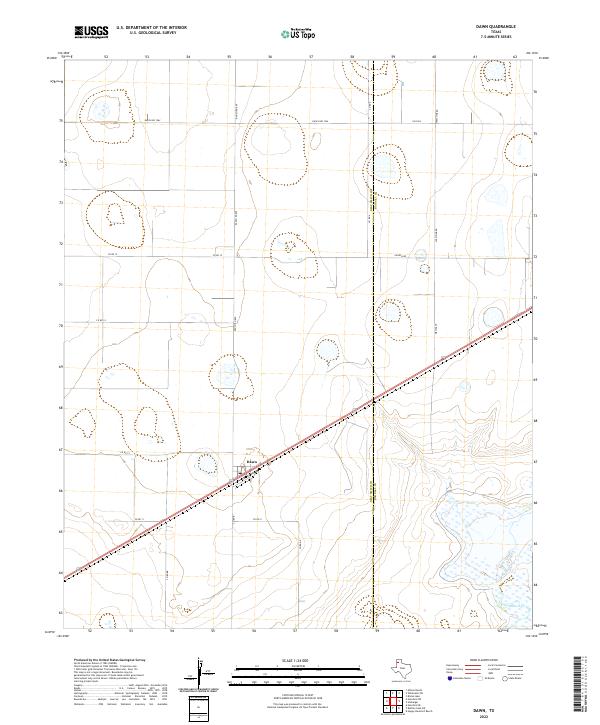 Dawn, TX — USGS 7.5-minute topo (2022)