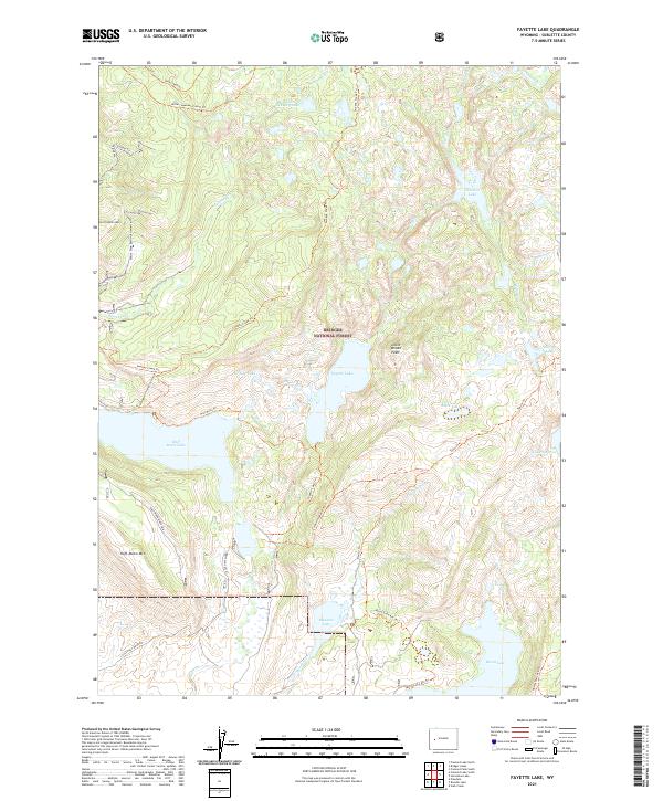 Fayette Lake, WY — USGS 7.5-minute topo (2021)