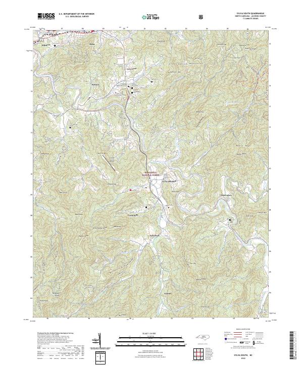 Sylva South, NC — USGS 7.5-minute topo (2022)