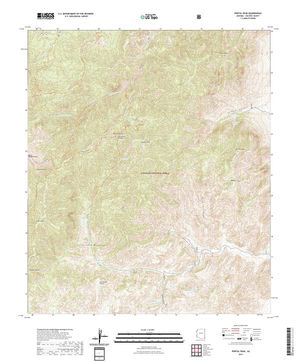 Portal Peak, AZ — USGS 7.5-minute topo (2021)