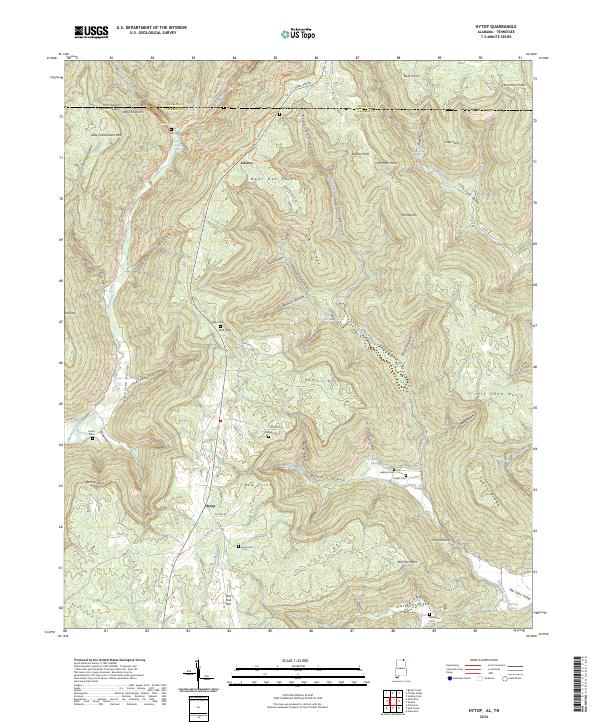 Hytop, AL-TN — USGS 7.5-minute topo (2024)