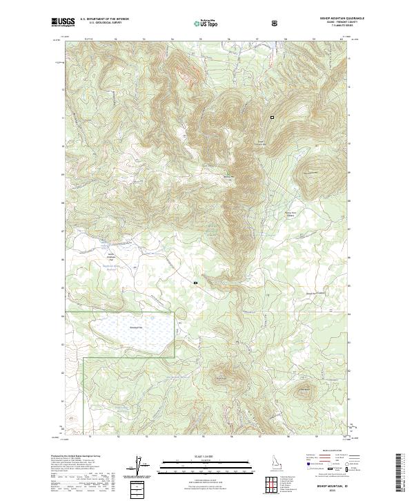 Bishop Mountain, ID — USGS 7.5-minute topo (2023)
