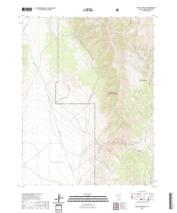 Mount Hamilton, NV — USGS 7.5-minute topo (2021)