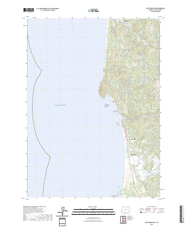 Cape Sebastian, OR — USGS 7.5-minute topo (2024)