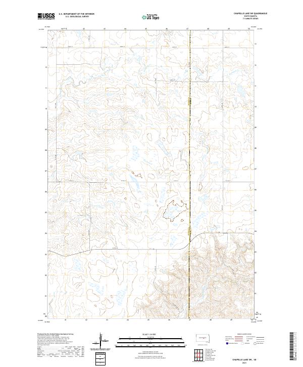 Chapelle Lake SW, SD — USGS 7.5-minute topo (2021)