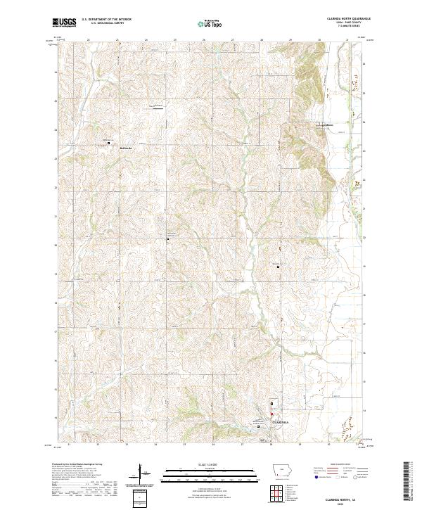 Clarinda North, IA — USGS 7.5-minute topo (2022)