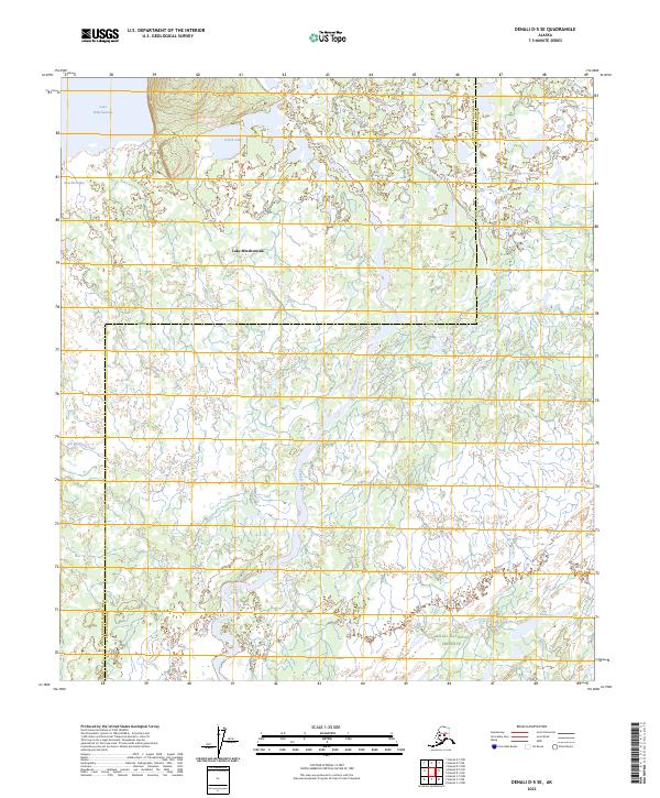 Denali D-5 SE, AK — USGS 7.5-minute topo (2023)
