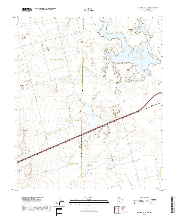 Natural Dam Lake, TX — USGS 7.5-minute topo (2022)