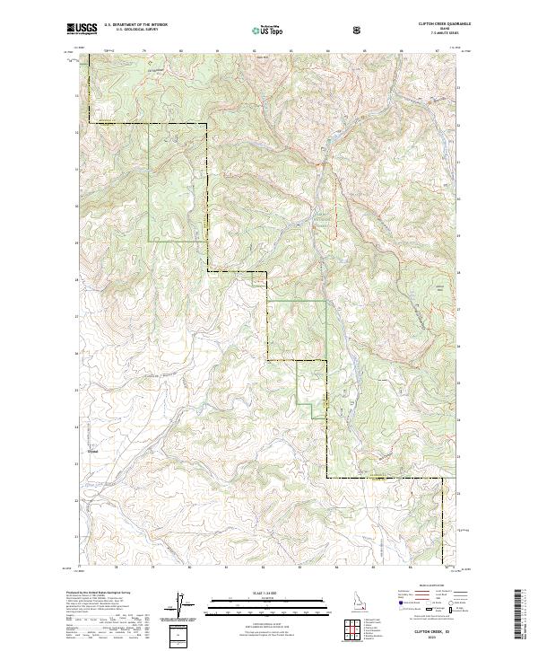 Clifton Creek, ID — USGS 7.5-minute topo (2023)