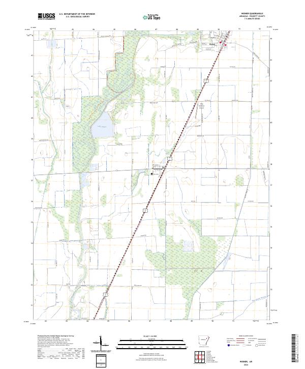 Weiner, AR — USGS 7.5-minute topo (2024)