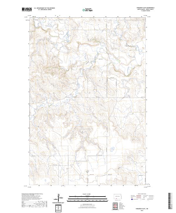 Paradise Flats, ND — USGS 7.5-minute topo (2024)