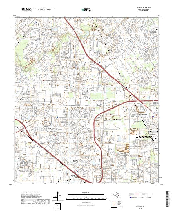Satsuma, TX — USGS 7.5-minute topo (2022)