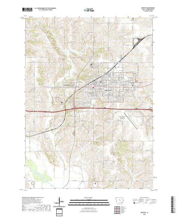 Newton, IA — USGS 7.5-minute topo (2022)