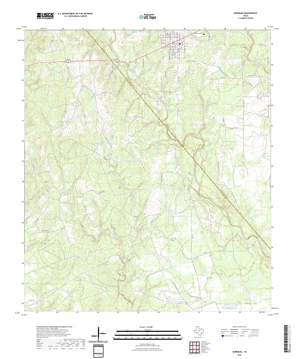 Sheridan, TX — USGS 7.5-minute topo (2022)