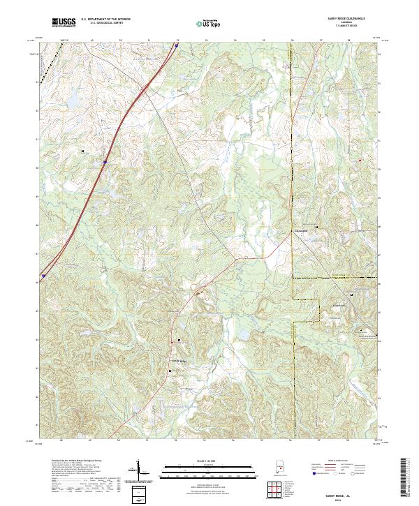 Sandy Ridge, AL — USGS 7.5-minute topo (2024)
