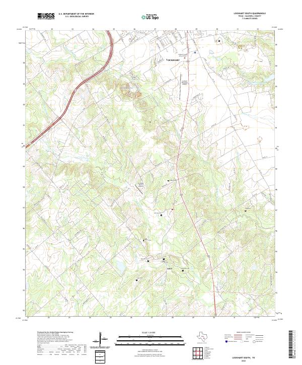 Lockhart South, TX — USGS 7.5-minute topo (2022)