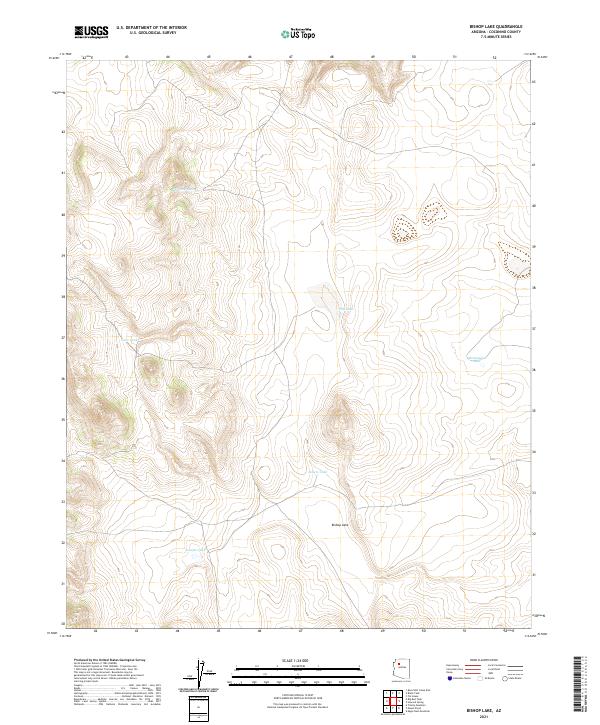 Bishop Lake, AZ — USGS 7.5-minute topo (2021)