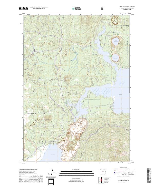 Davis Mountain, OR — USGS 7.5-minute topo (2024)