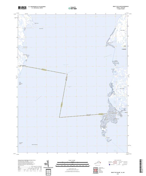 Great Fox Island, VA-MD — USGS 7.5-minute topo (2022)
