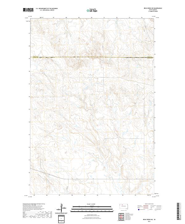 Irish Creek NW, SD — USGS 7.5-minute topo (2021)