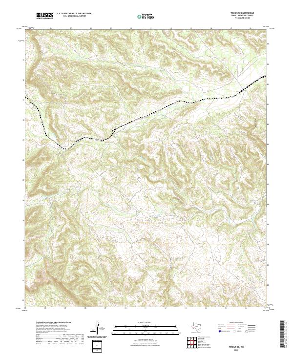 Tesnus SE, TX — USGS 7.5-minute topo (2022)