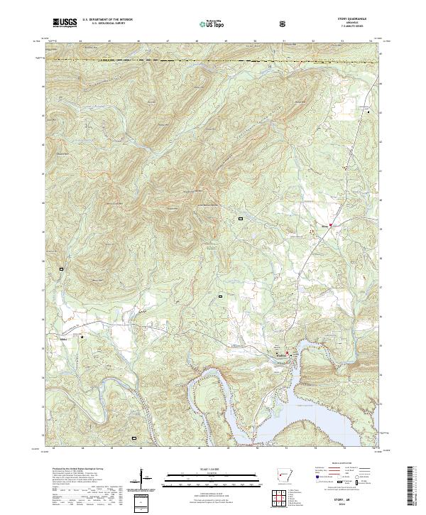 Story, AR — USGS 7.5-minute topo (2024)