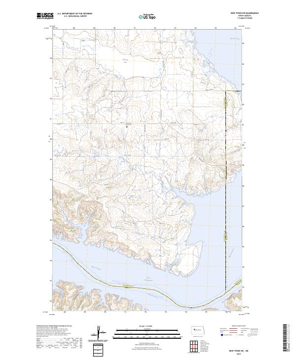 New Town SW, ND — USGS 7.5-minute topo (2024)
