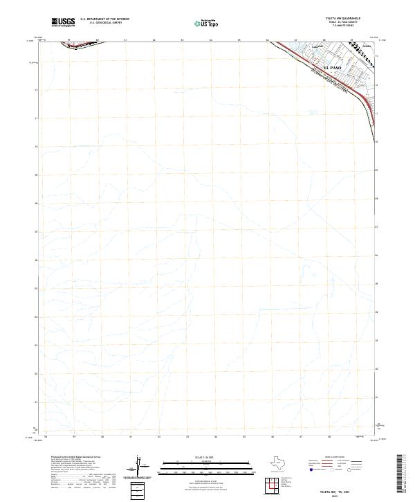 Ysleta NW, TX,CHH, US — USGS 7.5-minute topo (2022)