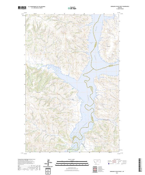 Germaine Coulee West, MT — USGS 7.5-minute topo (2024)