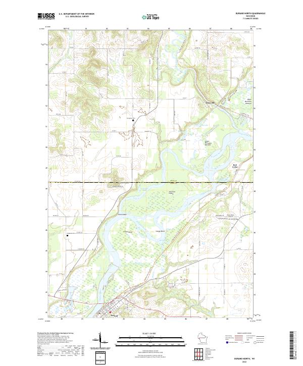 Durand North, WI — USGS 7.5-minute topo (2022)