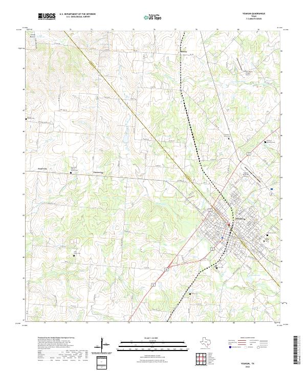 Yoakum, TX — USGS 7.5-minute topo (2022)