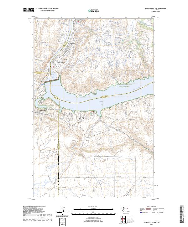 Grand Coulee Dam, WA — USGS 7.5-minute topo (2023)