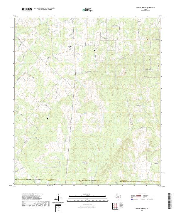 Thomas Springs, TX — USGS 7.5-minute topo (2022)