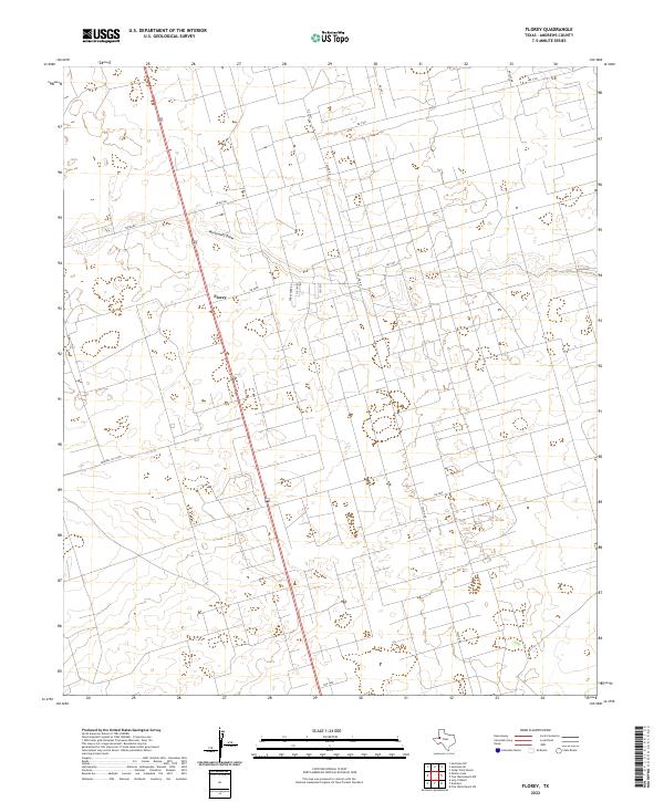 Florey, TX — USGS 7.5-minute topo (2022)