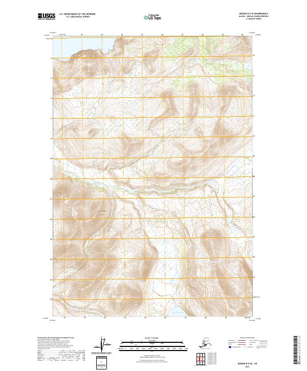 Kodiak D-6 SE, AK — USGS 7.5-minute topo (2021)