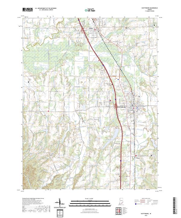 Scottsburg, IN — USGS 7.5-minute topo (2022)