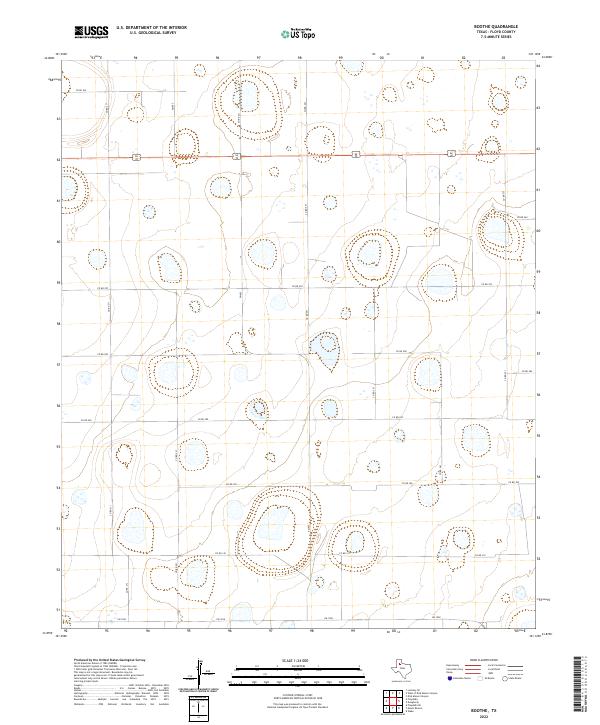 Boothe, TX — USGS 7.5-minute topo (2022)