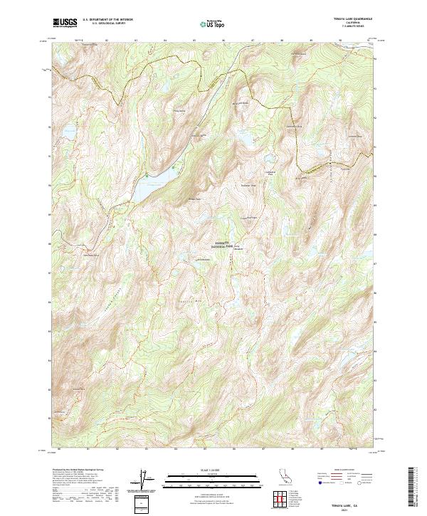 Tenaya Lake, CA — USGS 7.5-minute topo (2021)