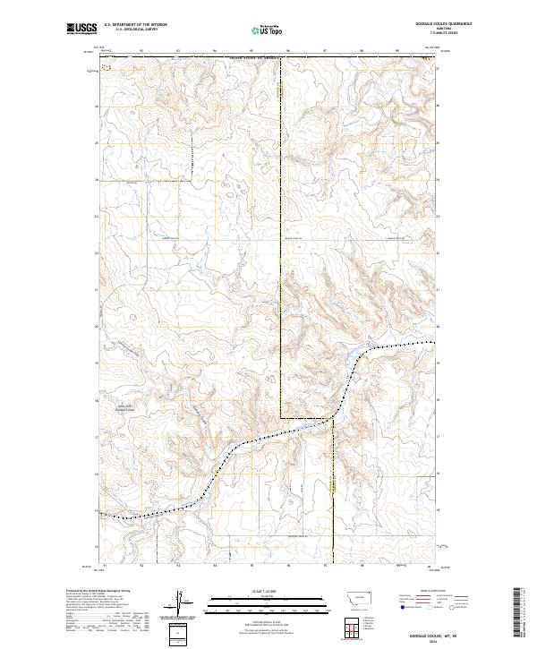 Goodale Coulee, MT-SK — USGS 7.5-minute topo (2024)