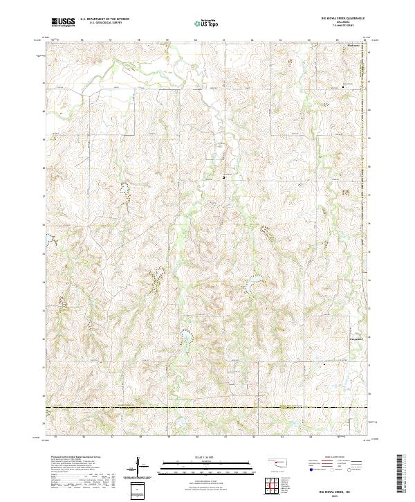 Big Kiowa Creek, OK — USGS 7.5-minute topo (2022)