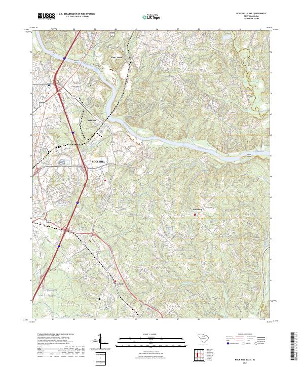 Rock Hill East, SC — USGS 7.5-minute topo (2024)