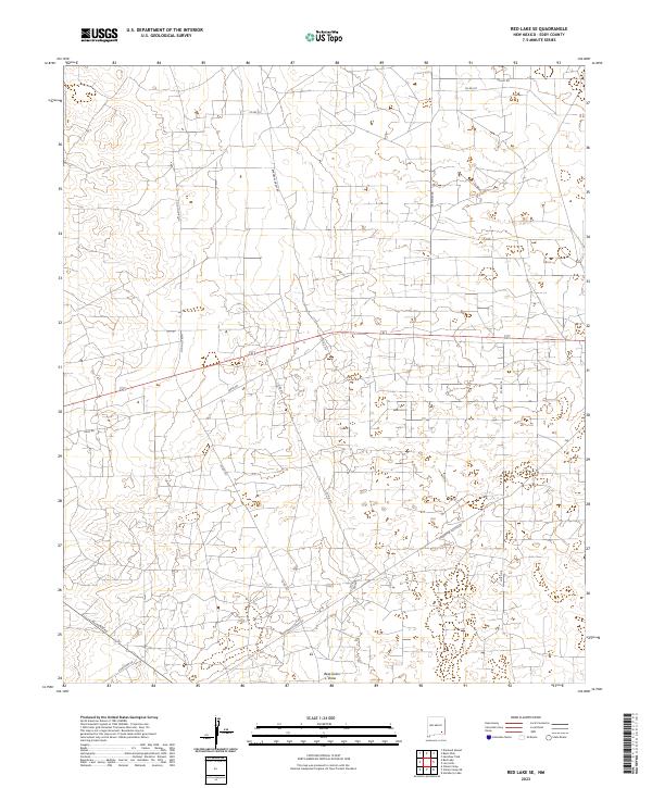 Red Lake SE, NM — USGS 7.5-minute topo (2023)